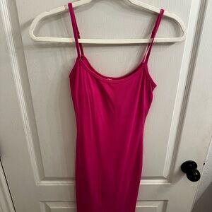 Popilush Hot Pink Spaghetti Strap Dress